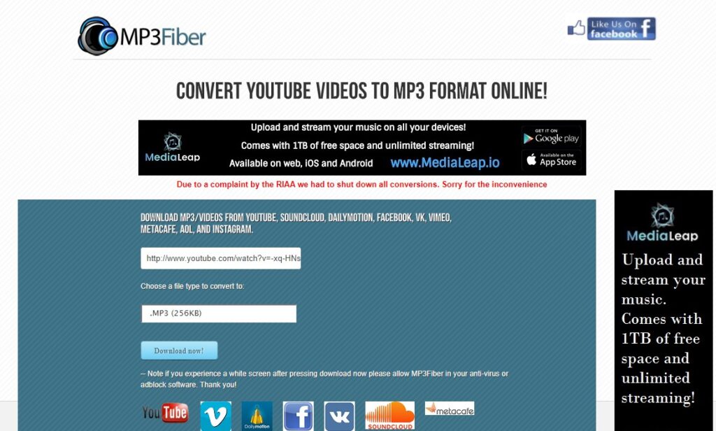 Alternativas a YouTube Convert2mp3 - mp3fiber